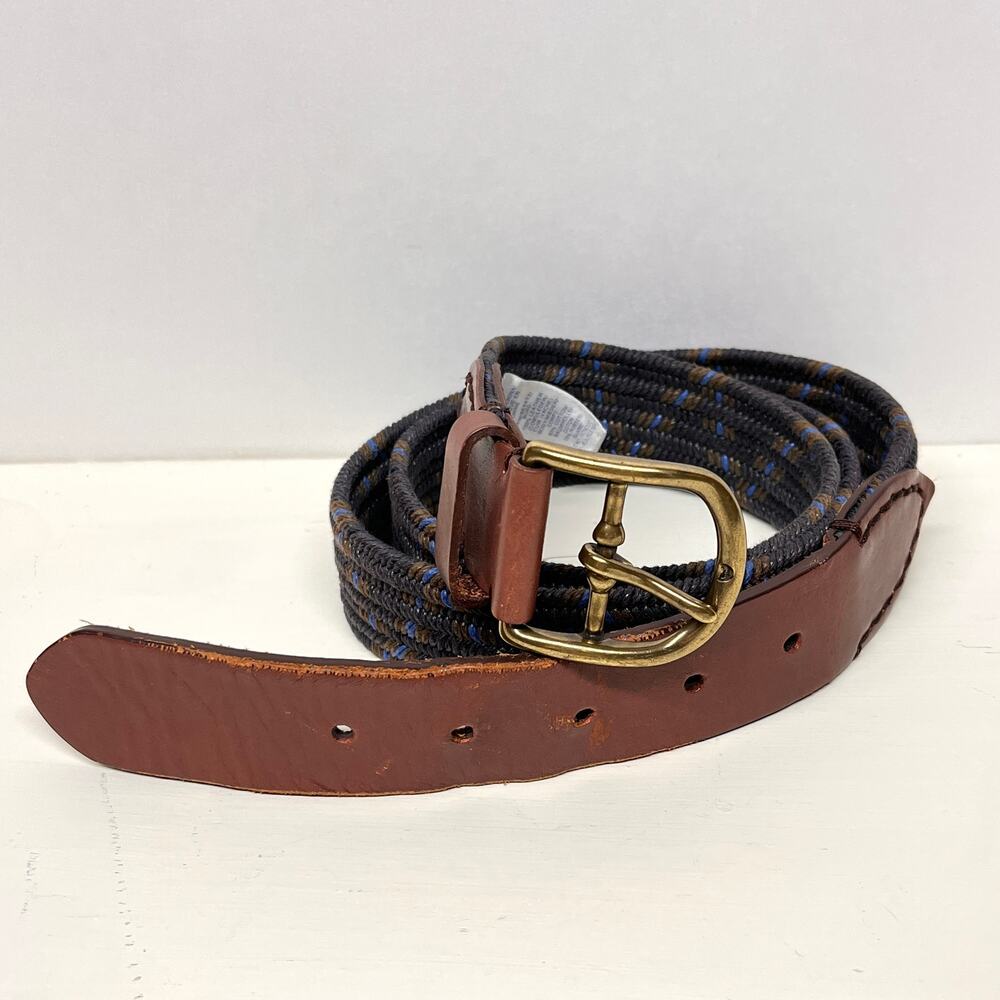 Lands End Mens Stretch Belt Leather Accents Size 44